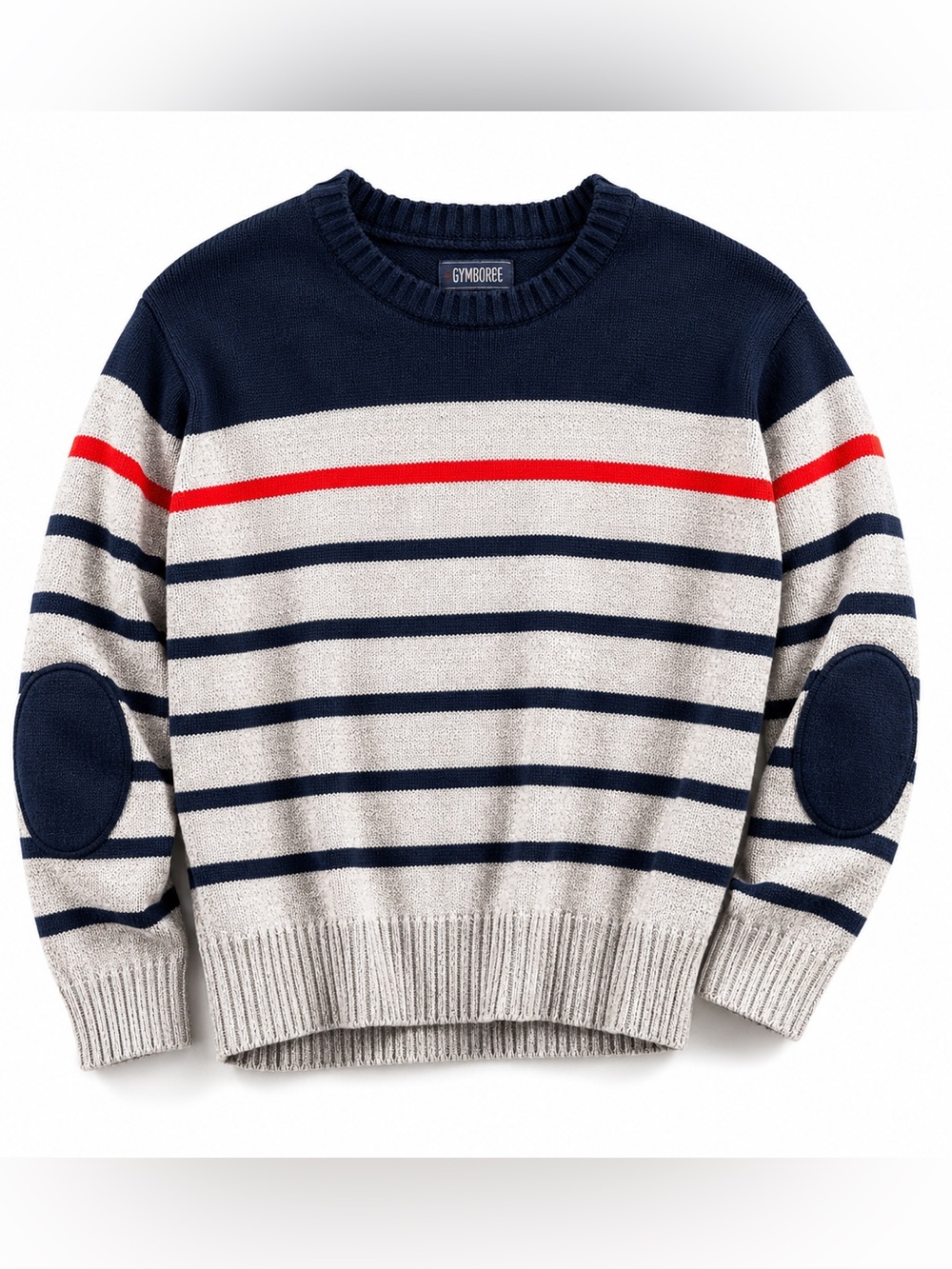 GYMBOREE ❤️Striped Knit Sweater w/ patched elbows